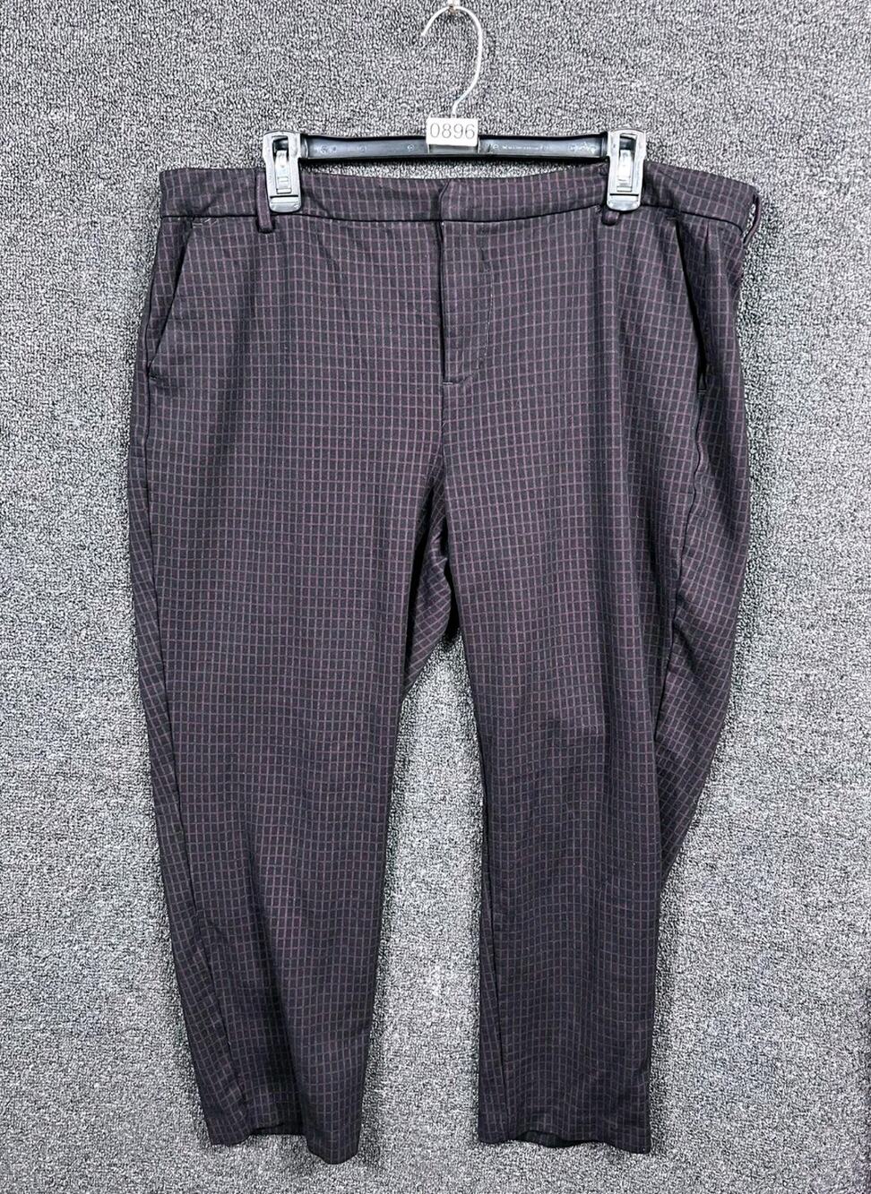 Liverpool Kelsey Knit Ankle Trousers Pants Skinny Womens 16/33 Cranberry Black